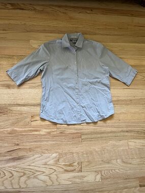 Notations Pale Grey Women's Button-Down Blouse